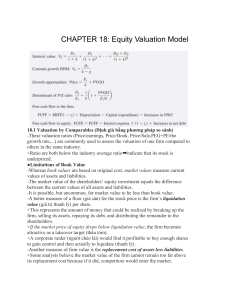 CHAPTER 18 Equity Valuation Model