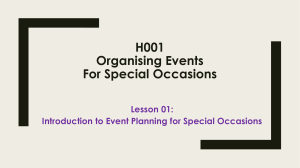 H001 Organising Events For Special Occassions - Lesson 01
