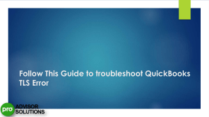 Troubleshoot QuickBooks Error Message TLS  Step-by-Step Guide
