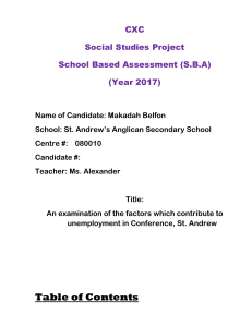 CXC Social Studies Project School Based