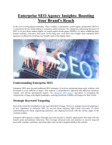 Enterprise SEO Agency Insights Boosting Your Brand's Reach
