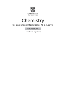 Cambridge International AS  A Level Chemistry Coursebook with Digital Access (2 Years) (Lawrie Ryan, Roger Norris)
