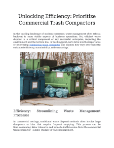 Unlocking Efficiency  Prioritize Commercial Trash Compactors