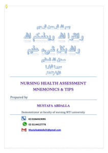Nursing Health Assessment Mnemonics
