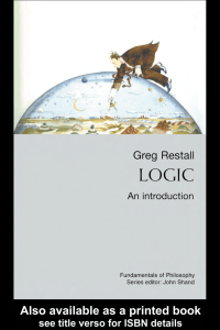 Logic An Introduction by Greg Restall