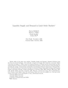 Liquidity Supply & Demand In Limit Order Markets