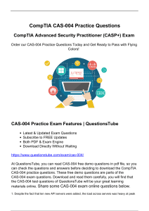 Prepare for the CompTIA CAS-004 Exam with the Latest CAS-004 Exam Questions