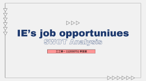 IE's job opportunities SWOT