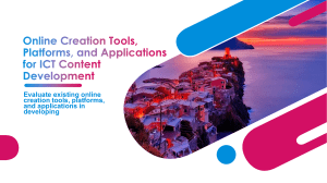 Online Creation Tools, Platforms and Applications