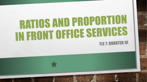 RATIOS AND PROPORTION IN FRONT OFFICE SERVICES