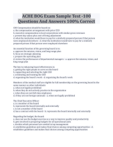 ACHE BOG Exam Sample Test -100 Questions And Answers 100% Correct