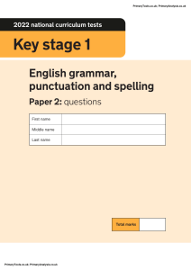 Stage 2 and 3  Grammar  Test (1)