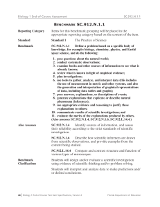 Florida EOC Assessments Biology 1 End-of-Course Assessment Test Item Specifications Version 