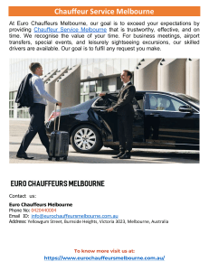 Chauffeur Service Melbourne