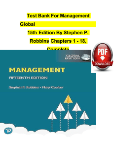 Testbank principle of management 14th edition by stephen p robbins