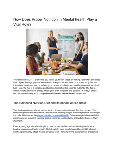 How Does Proper Nutrition in Mental Health Play a Vital Role?