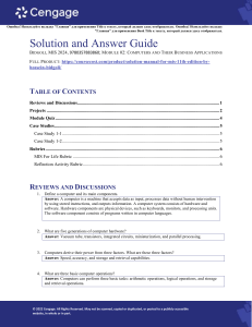 Solution Manual for MIS, 11th Edition By Hossein