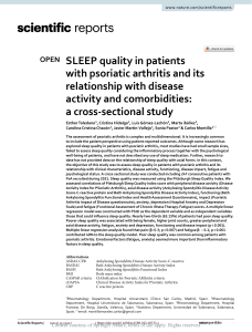 SLEEP quality in patients with psoriatic arthritis