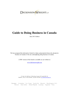 Guide to doing business in Canada