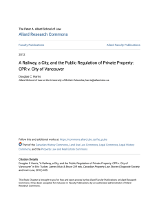 A Railway a City and the Public Regulation of Private Property 