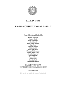 LB 401 Constitutional Law II 2021
