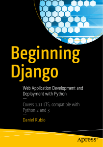 Beginning Django  Web Application Development and Deployment with Python