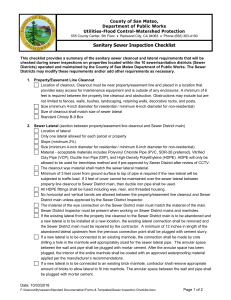 Sewer Inspection Checklist