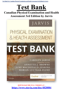 Test Bank For Canadian Physical Examination and Health Assessment 3rd Edition by Jarvis