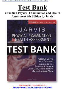 Test Bank For Canadian Physical Examination and Health Assessment 4th Edition by Jarvis