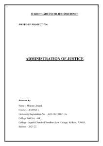 Administration of Justice Write-Up