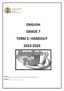 7.3 Grade 7 English Handout  Term 2 2023-2024 correct#