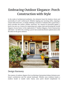 Embracing Outdoor Elegance  Porch Construction with Style
