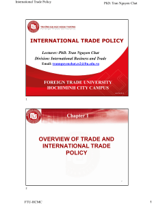 CSTMQT C1 - Overview of trade and international trade policy - preclass handouts
