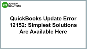 Step-by-Step Fix for QuickBooks Update Error 12152