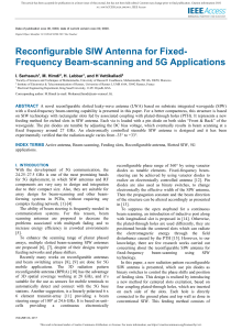 Reconfigurable SIW Antenna for Fixed Frequency Bea