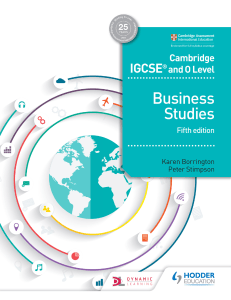 Cambridge IGCSE and O Level Business Studies 5th EDITION-Hodder Education (2018)