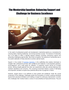 The Mentorship Equation  Balancing Support and Challenge for Business Excellence