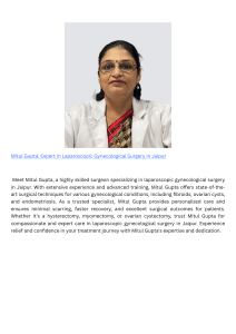 Mitul Gupta Expert in Laparoscopic Gynecological Surgery in Jaipur