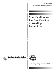 Qualification of Welding Inspectors - b5.1-2003-errata-2