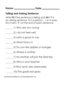 Telling or Asking Sentence