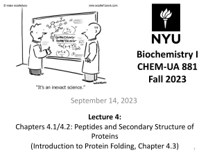 B1 2023 lecture4 SecondaryStructure 091423