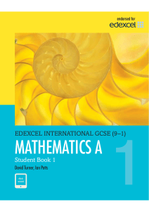 Edexcel International GCSE (9-1) mathematics A Student Book 1 
