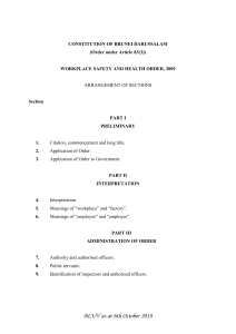 Workplace Safety and Health Order, 2009