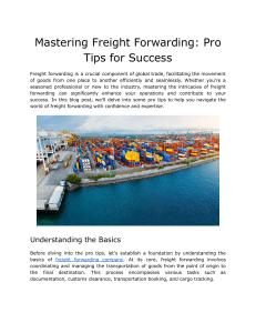 Mastering Freight Forwarding  Pro Tips for Success