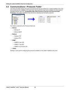 Liebert IntelliSlot Unity Card - Communications Protocols Folder