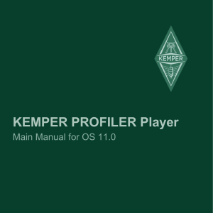 KEMPER PROFILER Player Main Manual 11.0