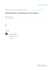 Biochemistry Questions and Answers for both  1 and 2