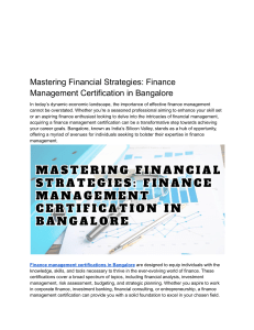 Mastering Financial Strategies: Finance Management Certification in Bangalore