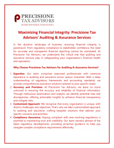 Maximizing Financial Integrity Precisione Tax Advisors' Auditing & Assurance Services
