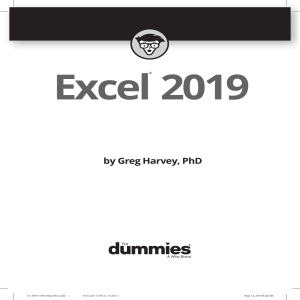 EXCEL 2019 FOR DUMMIES